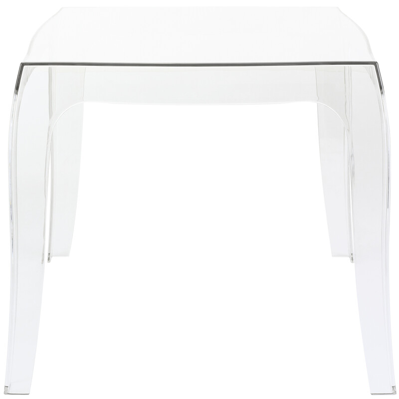 Firkantet udendørssidebord i polycarbonat 51 cm bredt vejr- og UV‑beskyttet