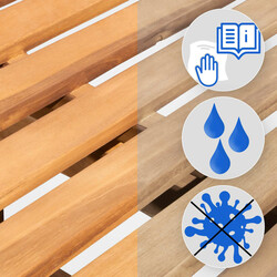 Robust ergonomisk Florida teakbænk til have og terrasse helårs