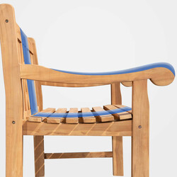 Robust ergonomisk Florida teakbænk til have og terrasse helårs