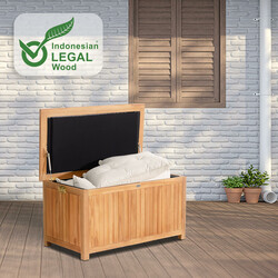 Tiikin vandafvisende opbevaringskasse til udendørs møbler tre størrelser