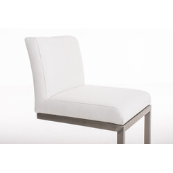 Stilfuld og behagelig barstol i rustfrit stål med ryglæn