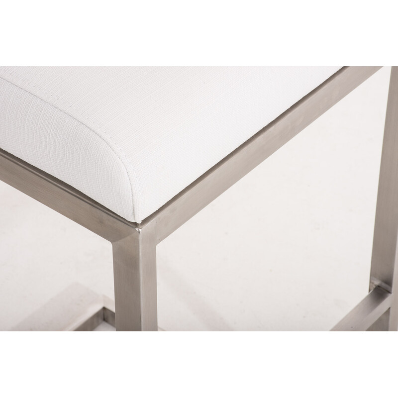 Stilfuld og behagelig barstol i rustfrit stål med ryglæn