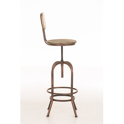 Elegant justerbar barstol med træsidde metalramme og fireben