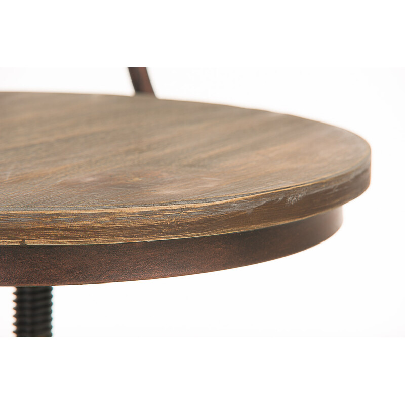 Elegant justerbar barstol med træsidde metalramme og fireben