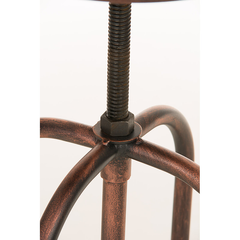 Elegant justerbar barstol med træsidde metalramme og fireben