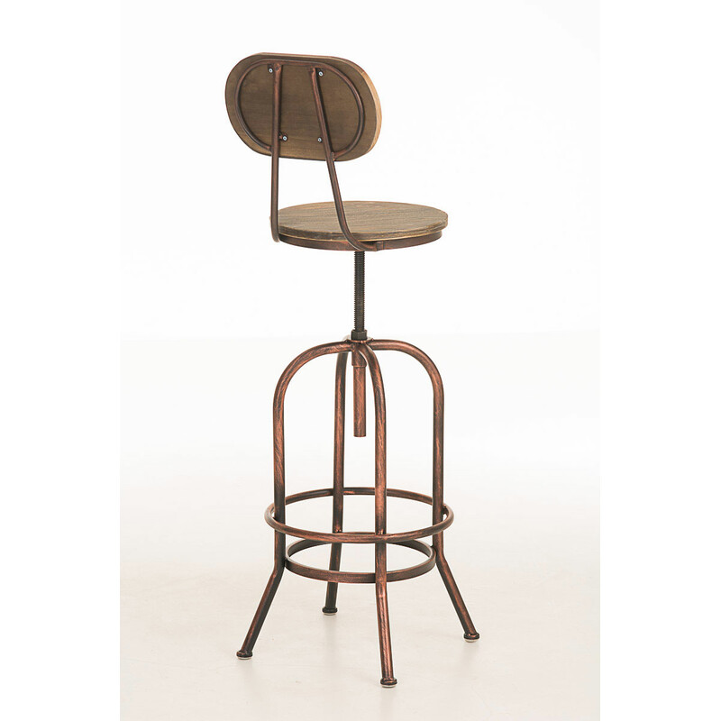 Elegant justerbar barstol med træsidde metalramme og fireben