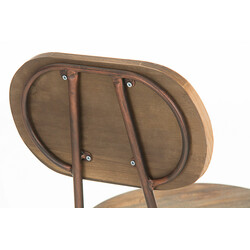 Elegant justerbar barstol med træsidde metalramme og fireben