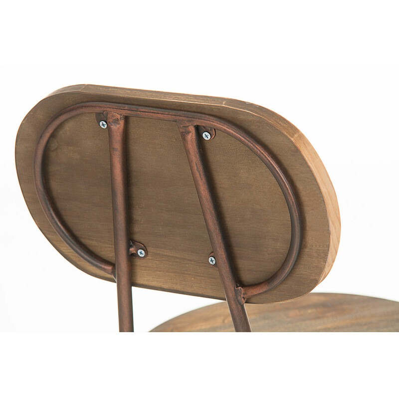 Elegant justerbar barstol med træsidde metalramme og fireben