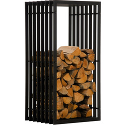 Irving sort metal brændeholder til pejs sidehøj flere størrelser