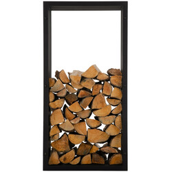 Irving sort metal brændeholder til pejs sidehøj flere størrelser