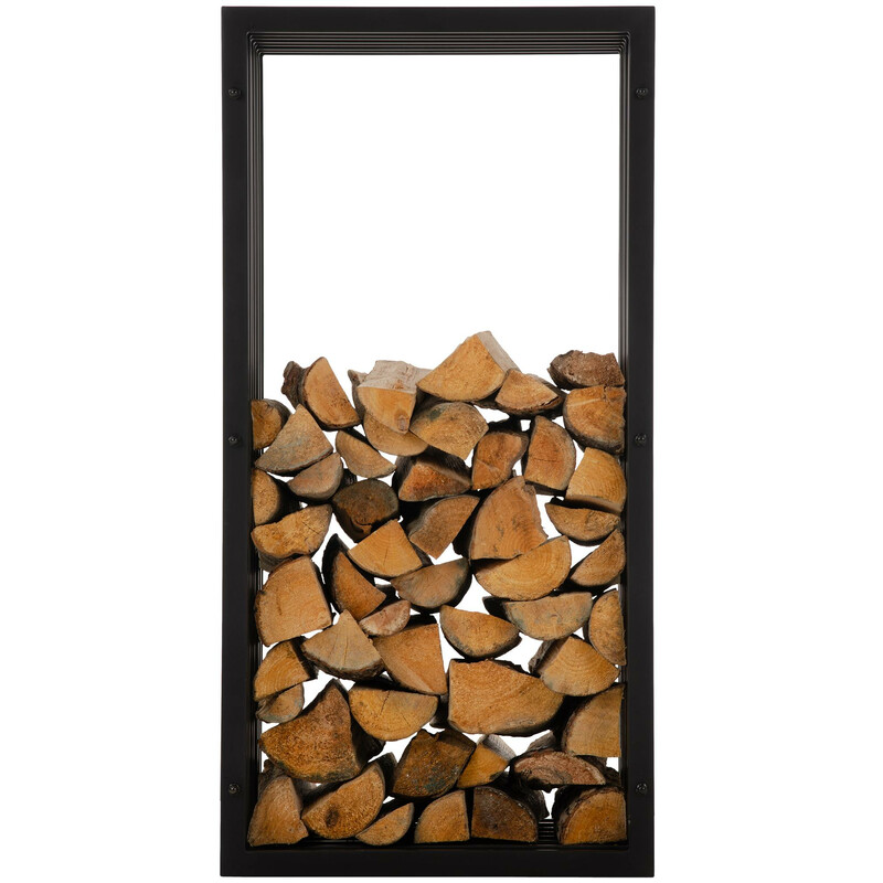 Irving sort metal brændeholder til pejs sidehøj flere størrelser