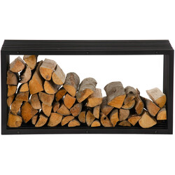 Irving sort metal brændeholder til pejs sidehøj flere størrelser