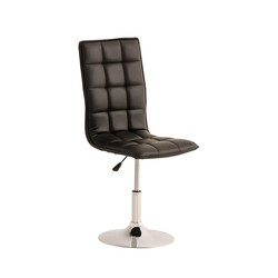 Moderne justerbar spisestol med kunstlædersæde høj ryg og kromramme