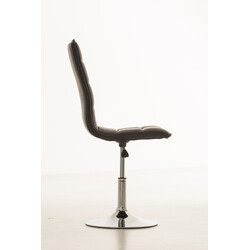 Moderne justerbar spisestol med kunstlædersæde høj ryg og kromramme