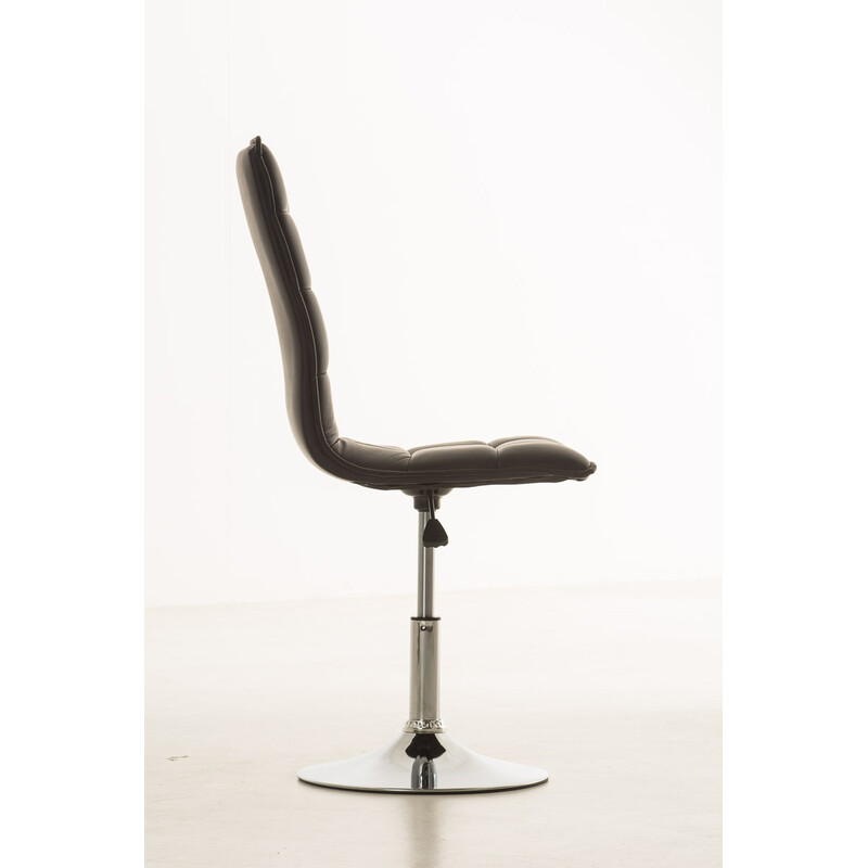 Moderne justerbar spisestol med kunstlædersæde høj ryg og kromramme