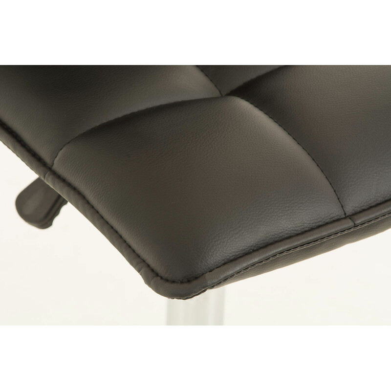 Moderne justerbar spisestol med kunstlædersæde høj ryg og kromramme