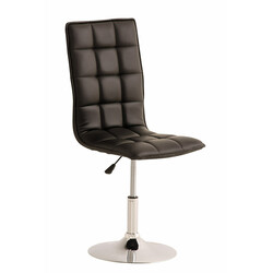 Moderne justerbar spisestol med kunstlædersæde høj ryg og kromramme