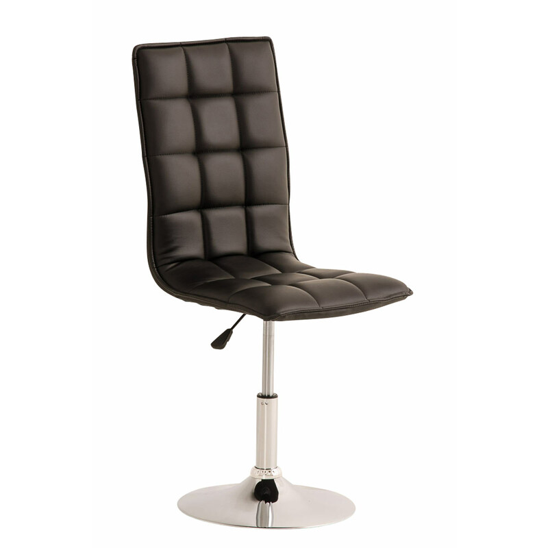 Moderne justerbar spisestol med kunstlædersæde høj ryg og kromramme