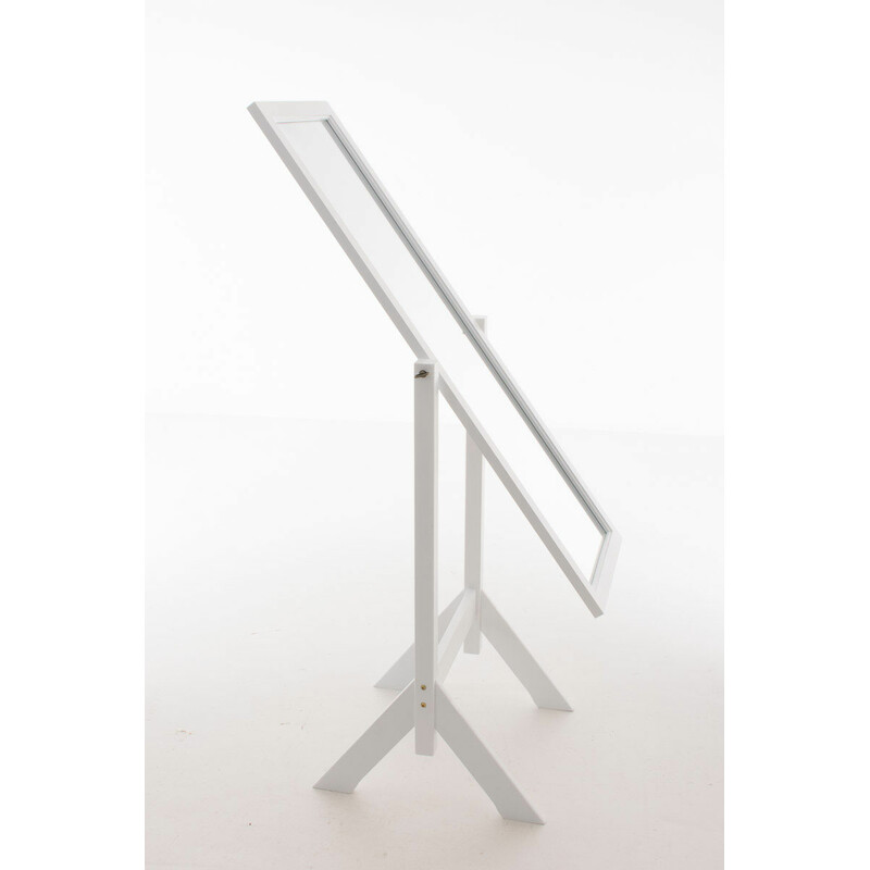 Træ stående spejl i antik stil med metalringe 153 cm