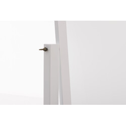 Træ stående spejl i antik stil med metalringe 153 cm