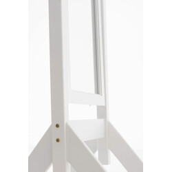 Træ stående spejl i antik stil med metalringe 153 cm