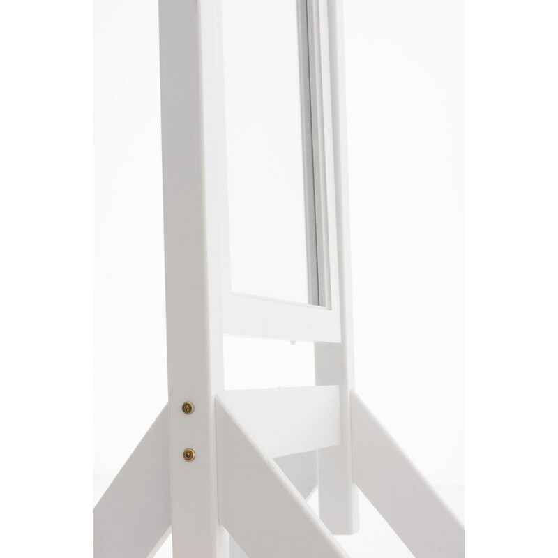 Træ stående spejl i antik stil med metalringe 153 cm