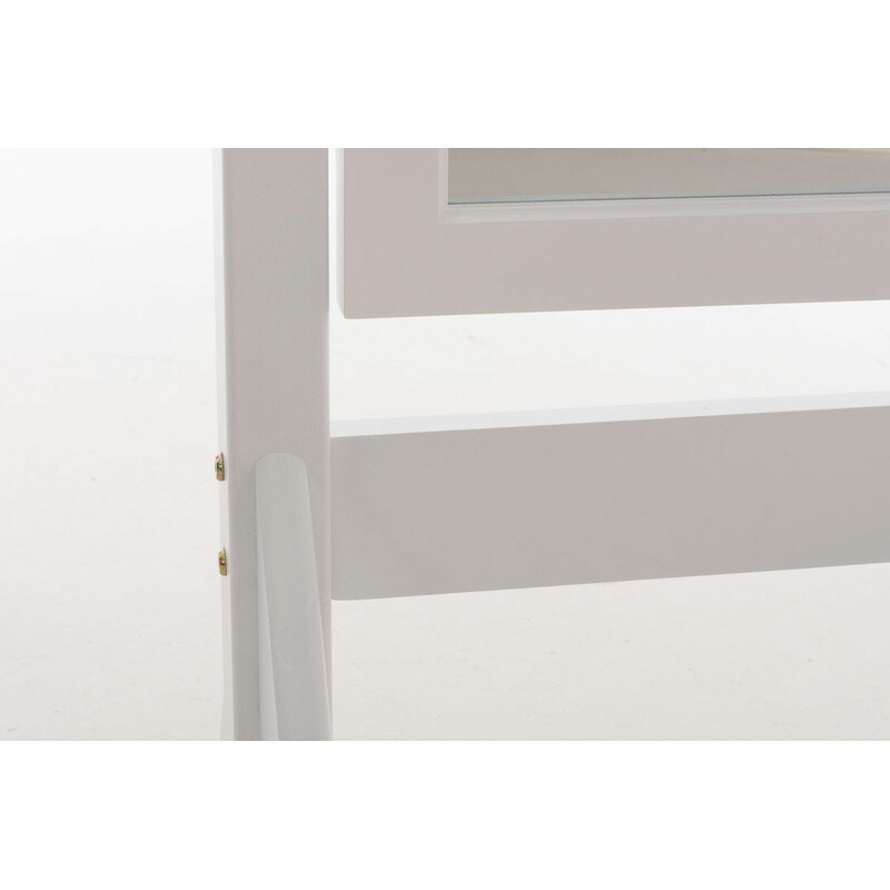 Træ stående spejl i antik stil med metalringe 153 cm