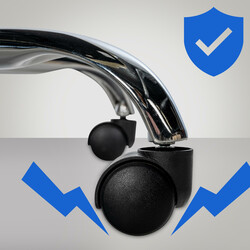 Ergonomisk kontorstol med kunstlæder justerbar højde bredt sæde 210 kg belastning