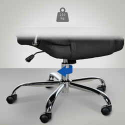 Ergonomisk kontorstol med kunstlæder justerbar højde bredt sæde 210 kg belastning
