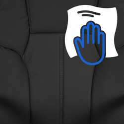 Ergonomisk kontorstol med kunstlæder justerbar højde bredt sæde 210 kg belastning