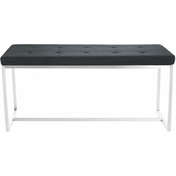 Stilfuld Barci-bænk med polstret sæde og firebenet rustfri stålkonstruktion