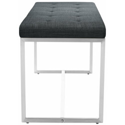 Stilfuld Barci-bænk med polstret sæde og firebenet rustfri stålkonstruktion