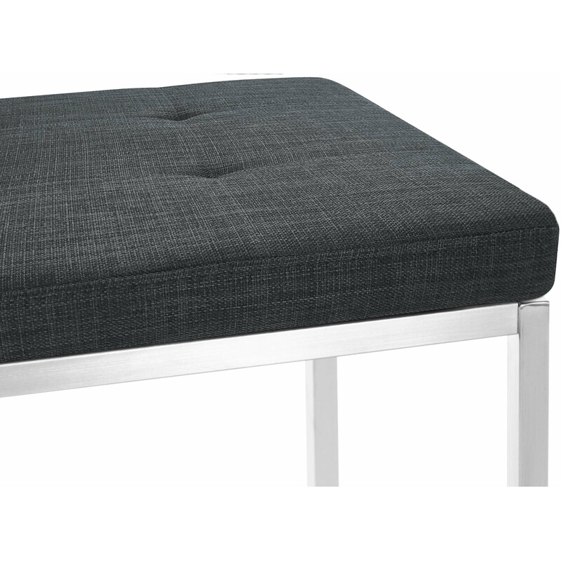 Stilfuld Barci-bænk med polstret sæde og firebenet rustfri stålkonstruktion