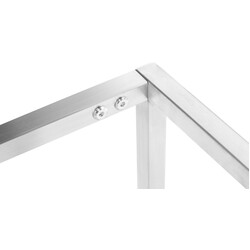 Stilfuld Barci-bænk med polstret sæde og firebenet rustfri stålkonstruktion