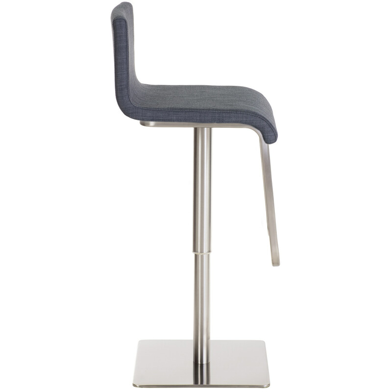 Justerbar roterende barstol i limon-stof med rygstøtte og fodstøtte stabil metalramme