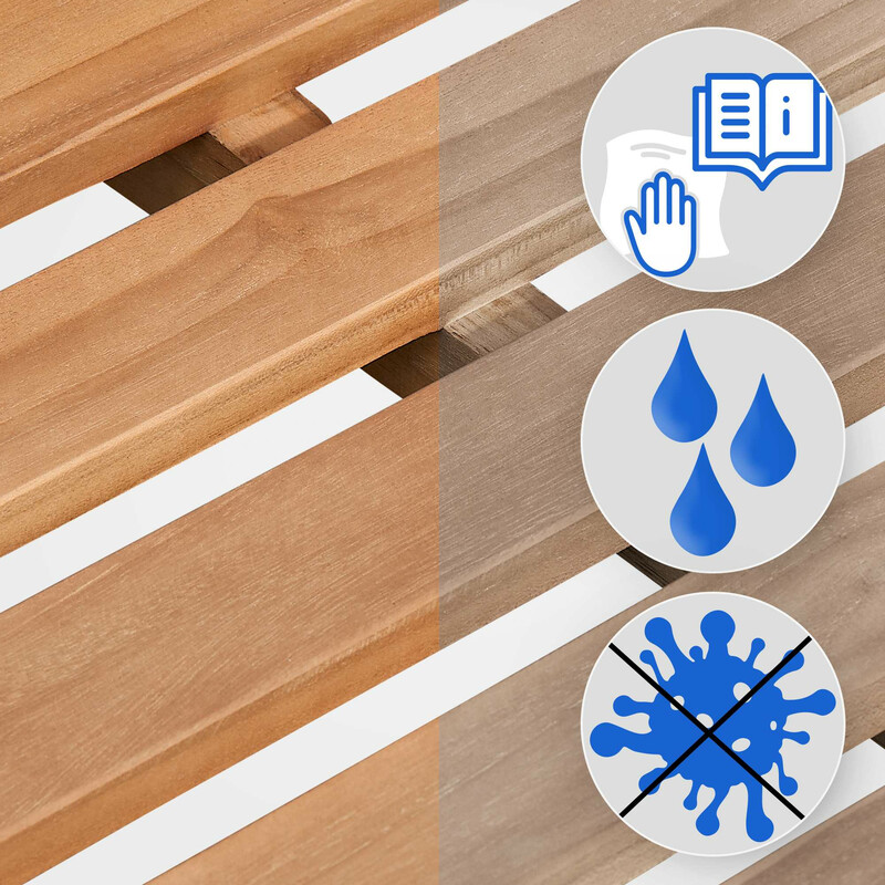 Bæredygtig robust teaktræ havebænk til udendørs brug året rundt