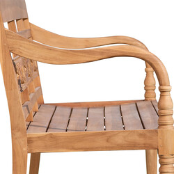 Elegant vejrbestandig teaktræ havebænk med runde armlæn