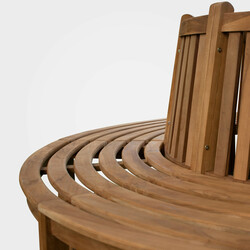 Teak rundbænk med 360° ryglæn til udendørs brug