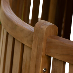 Teak rundbænk med 360° ryglæn til udendørs brug