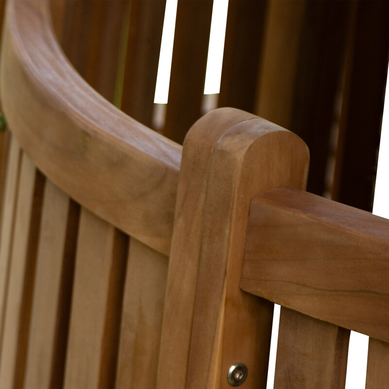 Teak rundbænk med 360° ryglæn til udendørs brug