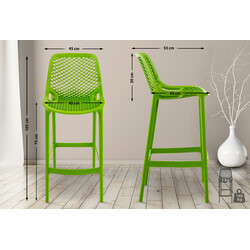 Moderne udendørs barstol i polypropylen med ergonomisk design 75 cm