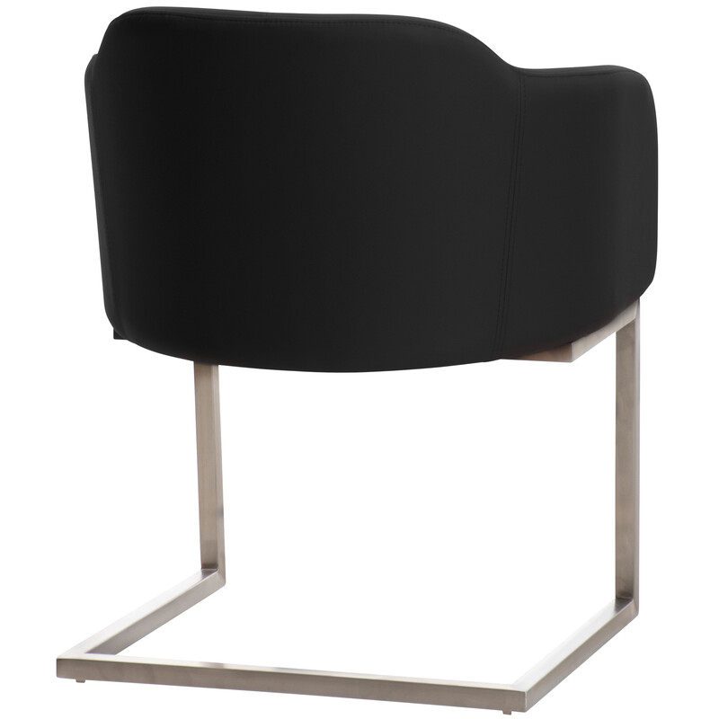 Magnus visitstol med kunstlæder og svingende rustfri stålramme