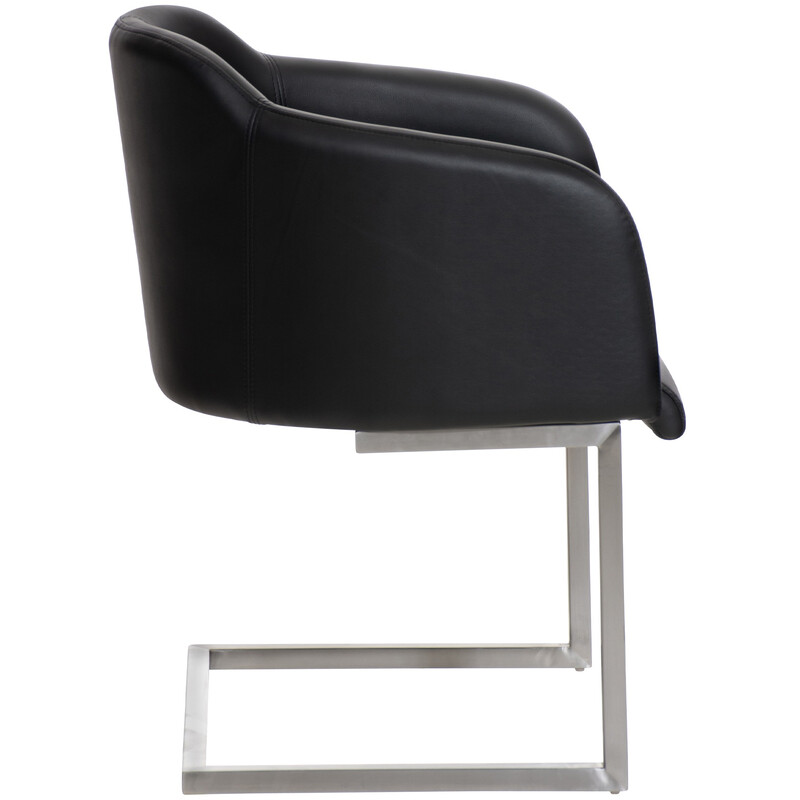 Magnus visitstol med kunstlæder og svingende rustfri stålramme