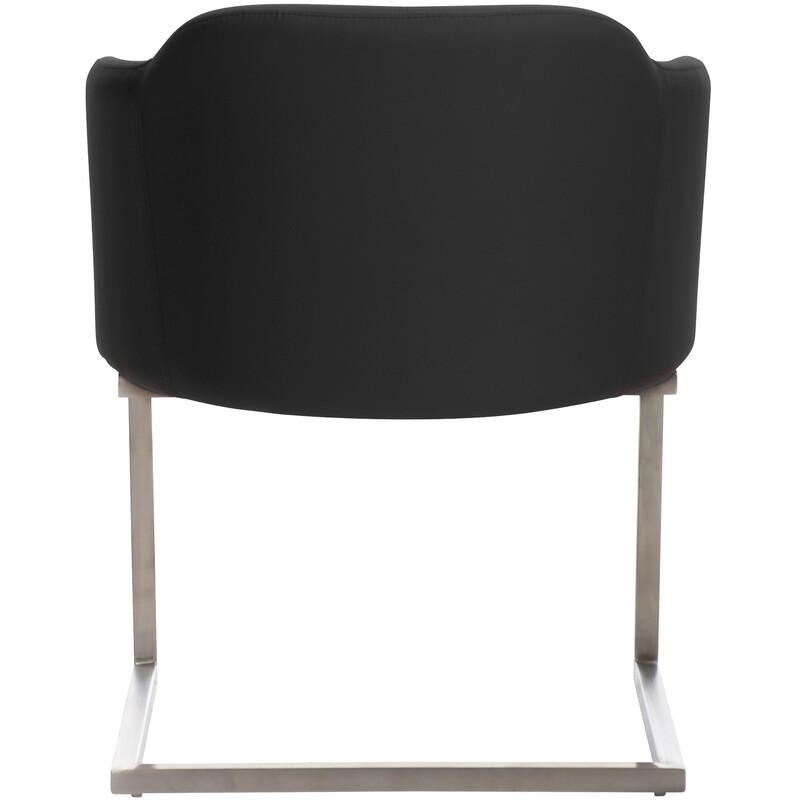 Magnus visitstol med kunstlæder og svingende rustfri stålramme