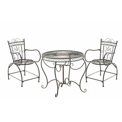 Nostalgisk jern Sheela-sædegruppe til terrasse og have med antikpatina