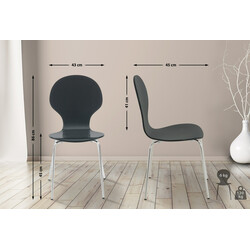 Stabelbar Diego stol med kromfarvet ramme og træsidde