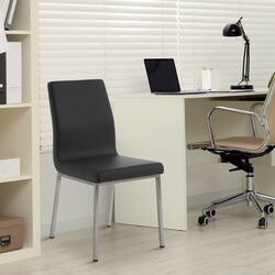 Moderne spisestol i kunstlæder med rustfri stålrør 120 kg