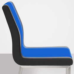 Moderne spisestol i kunstlæder med rustfri stålrør 120 kg