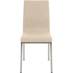 Colmar stilfuld spisestol med stofbetræk høj ryg og rustfri stålramme