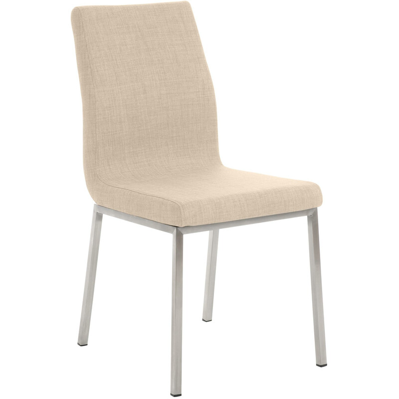 Colmar stilfuld spisestol med stofbetræk høj ryg og rustfri stålramme